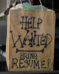 Bag Help Wanted Sign