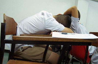 Catch-up - sleeping student